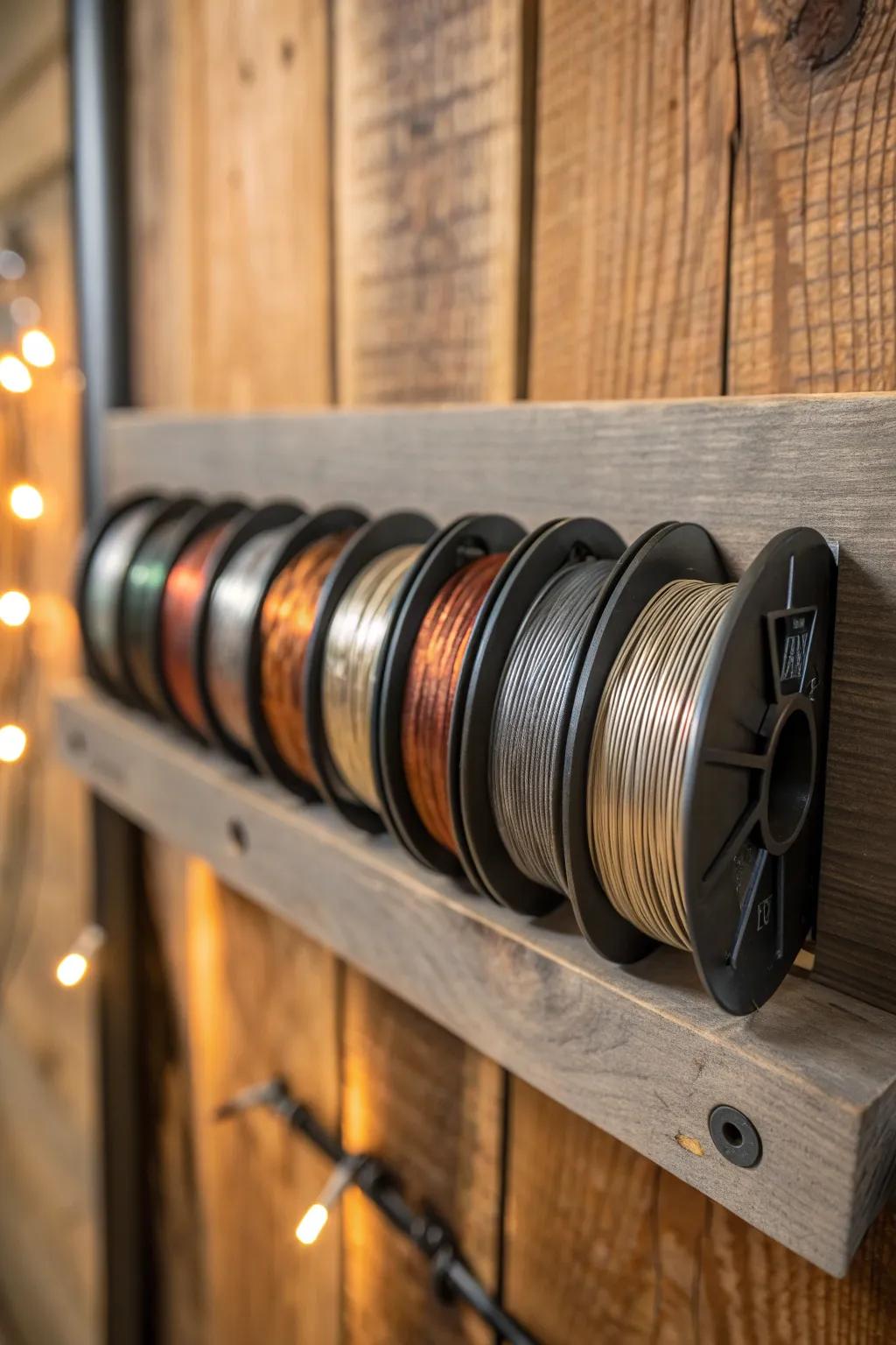 Elevate your workshop organization with sleek magnetic strip holders for a touch of industrial elegance.