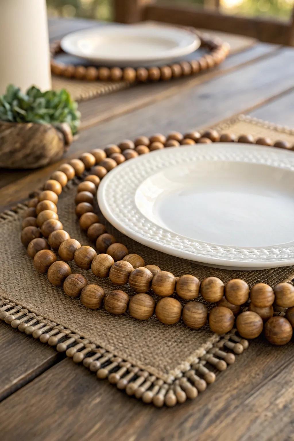 Enhance your dining decor with the timeless elegance of beaded charger plates.