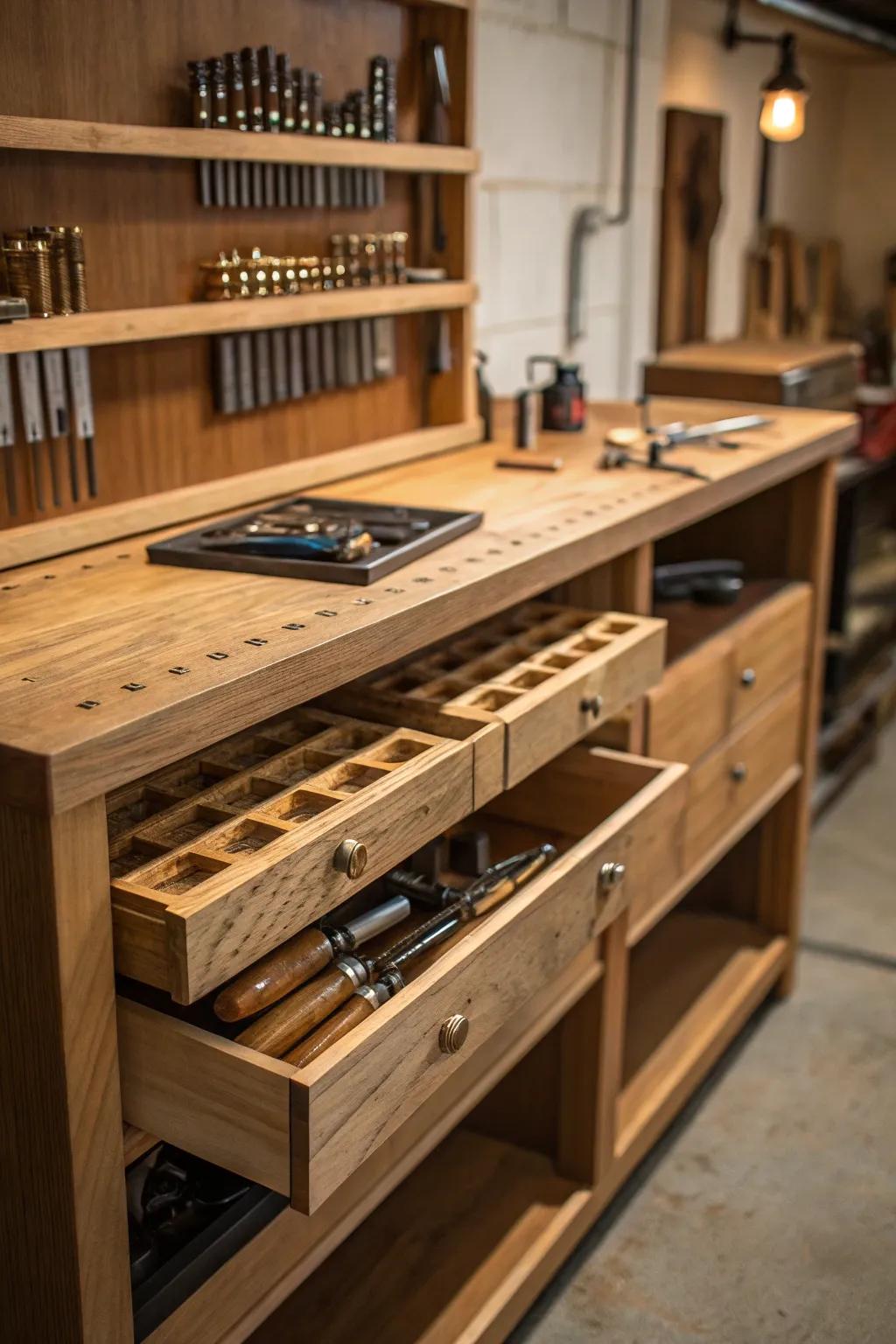 Elevate your workspace with adjustable shelves—where craftsmanship meets flexibility.