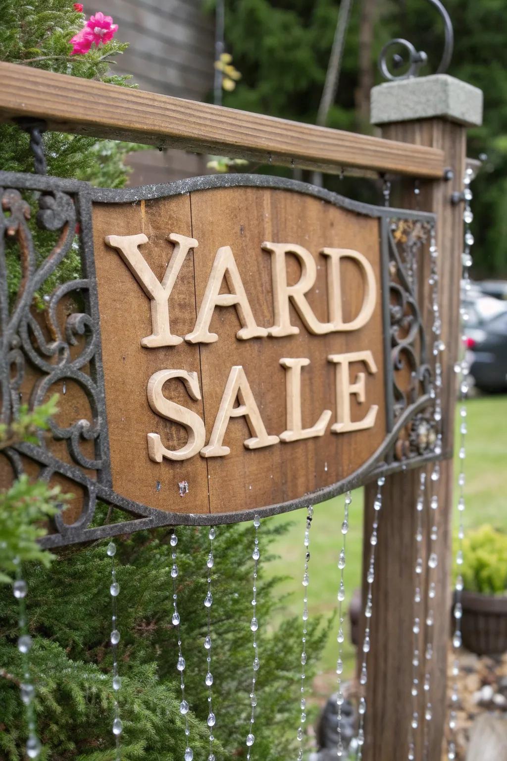 Crafted to Last: Weatherproof your yard sale sign with style.