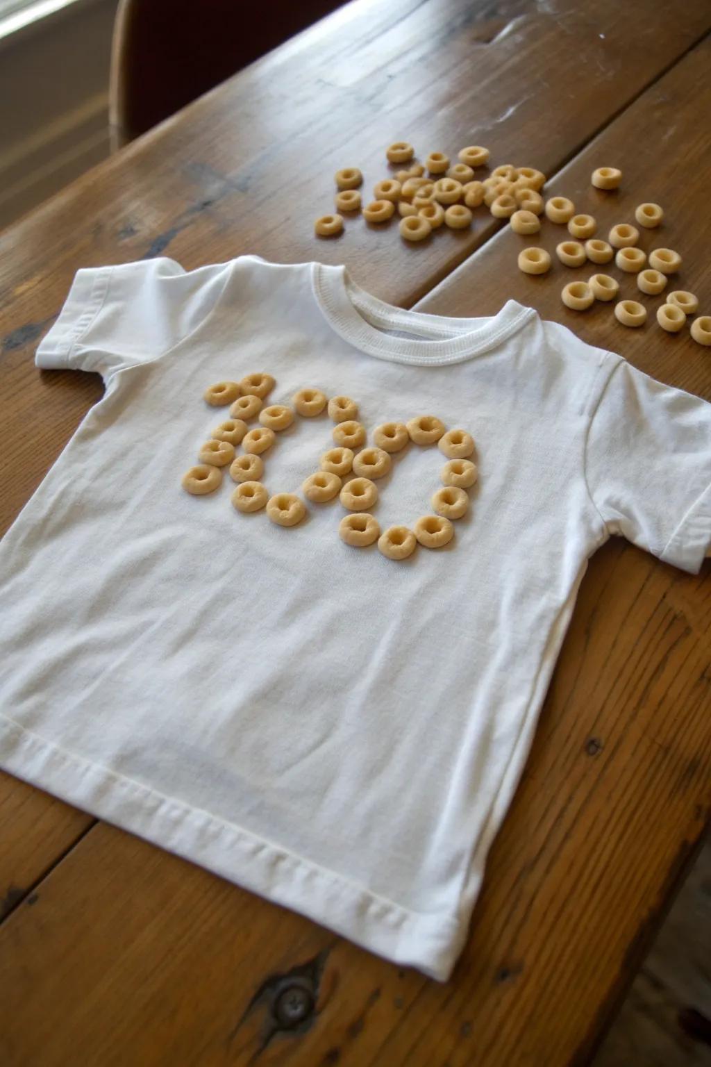 Celebrate milestones with a touch of creativity and craftsmanship: the Cheerios 100-day shirt!