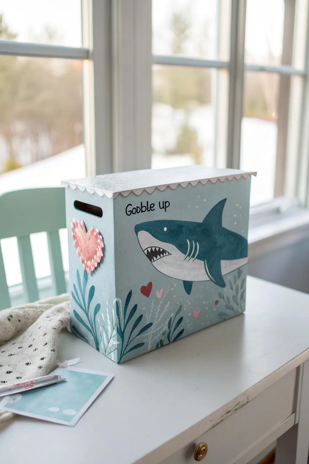 Dive into creativity with this charming Under the Sea Shark Valentine's box!