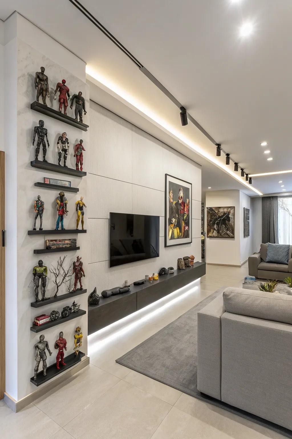 Magnetic strips offer a futuristic and minimalistic display option.
