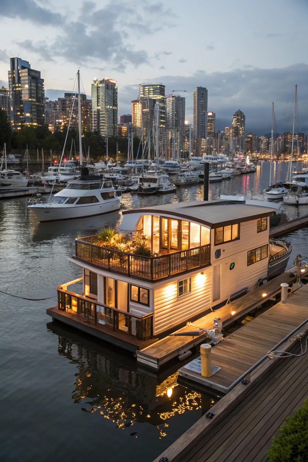Houseboats offer a charming and water-based living experience.
