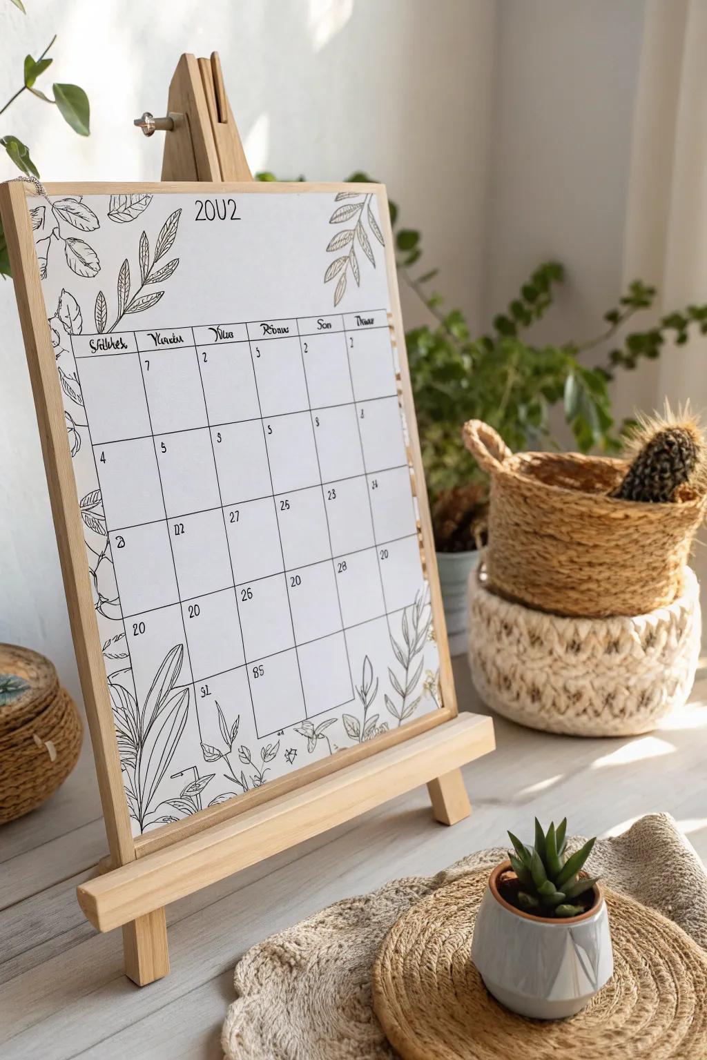 Embrace simplicity and stay organized with this beautifully crafted minimalist calendar grid. Perfect for a stylish, focused August!