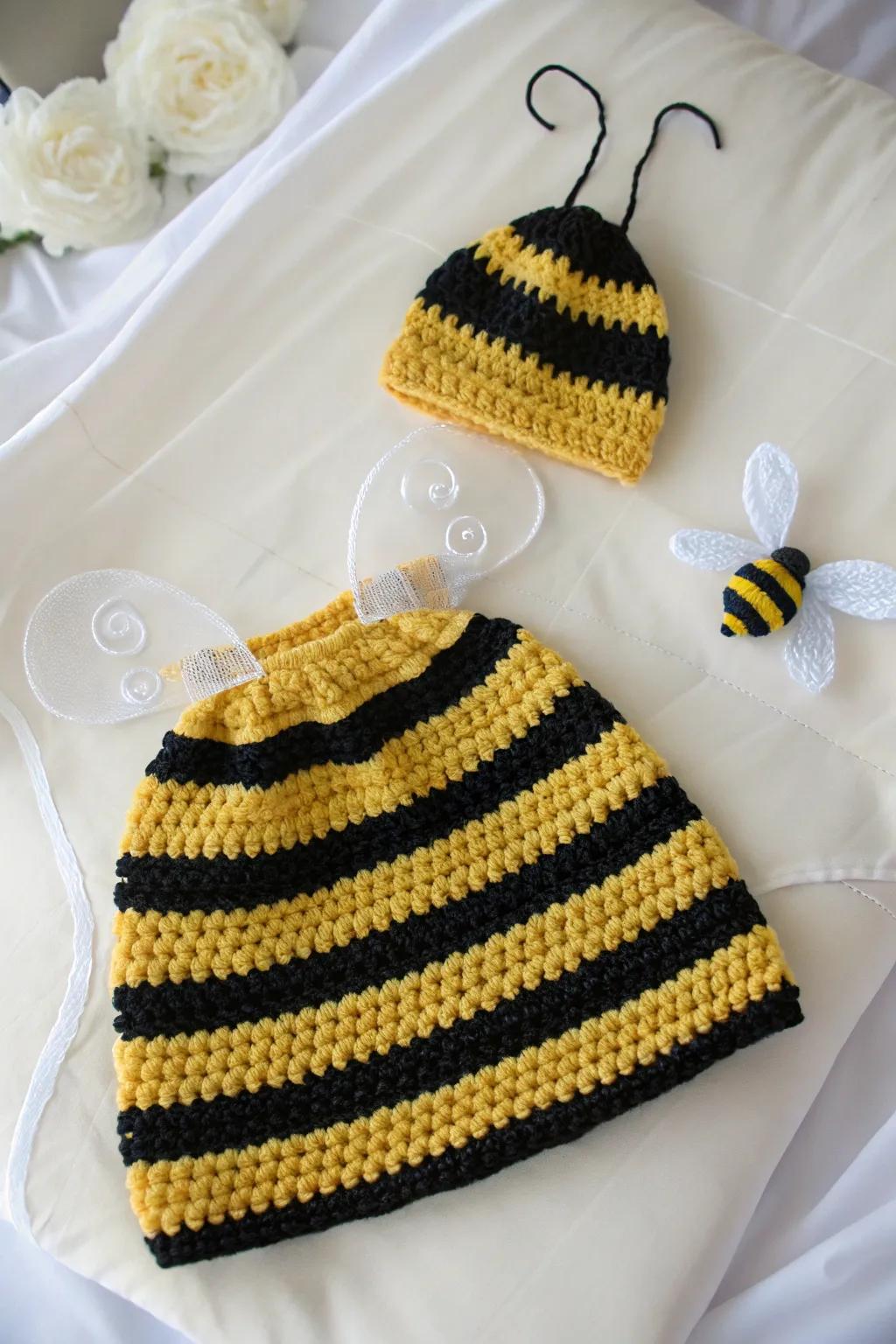 Buzz into cuteness with this adorable bumblebee costume!