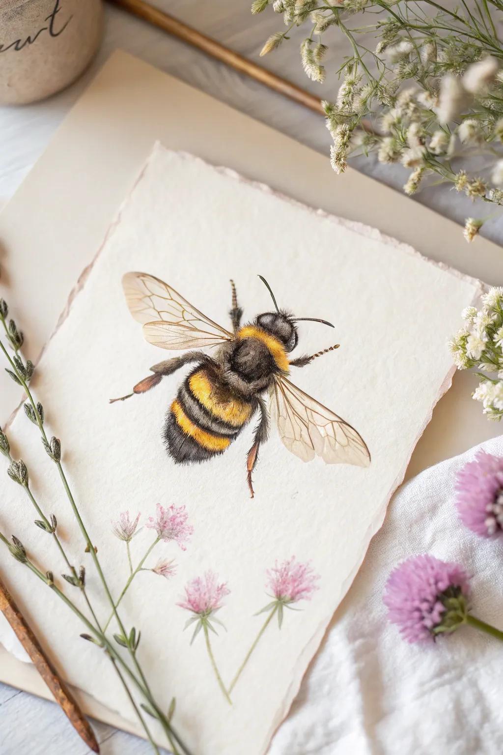 Explore the dreamy world of bee art with pastels—where simplicity meets natural beauty.