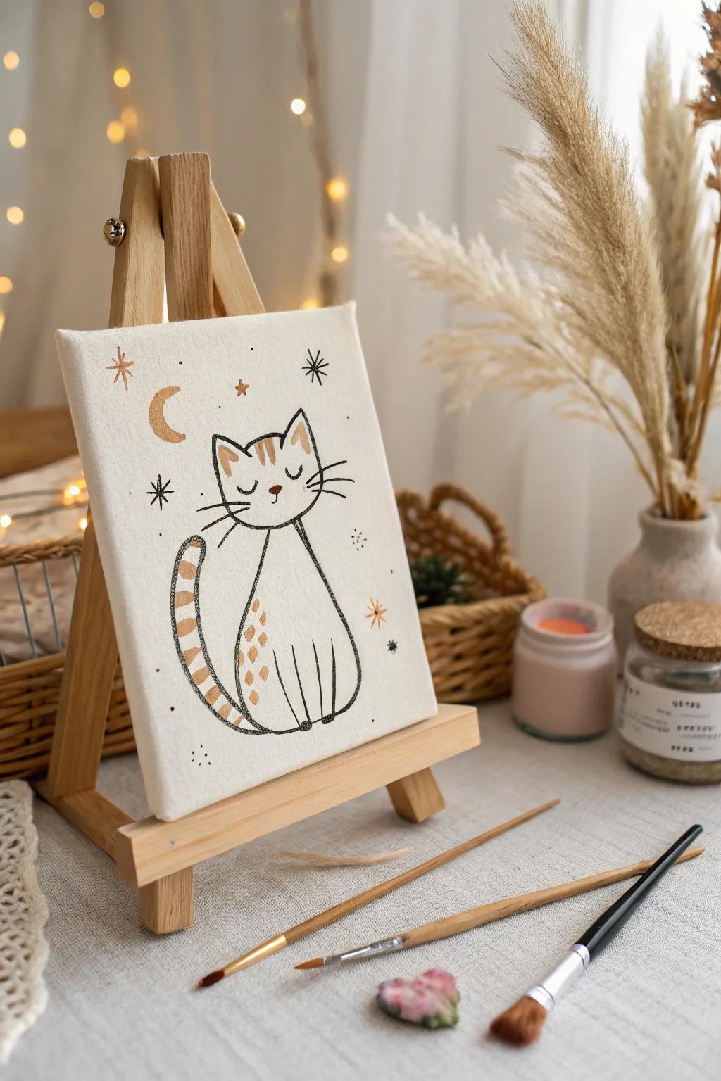 Unleash your creativity with this charming pet portrait: a perfect blend of simplicity and playful elegance.
