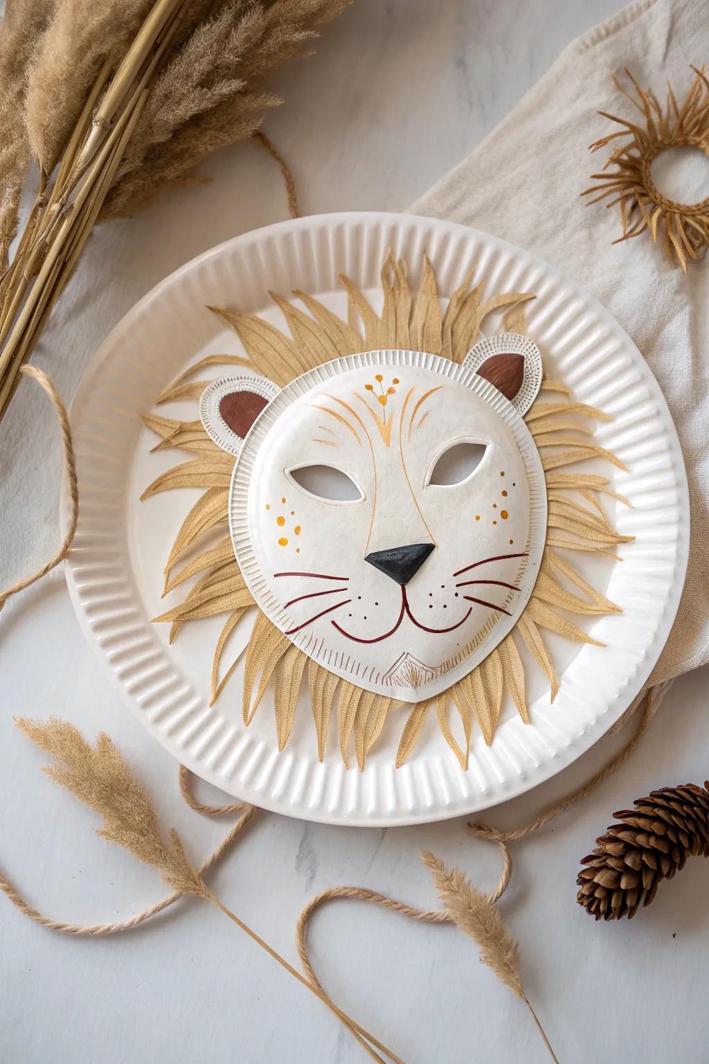 Unleash creativity and bravery with this minimalist lion mask craft!