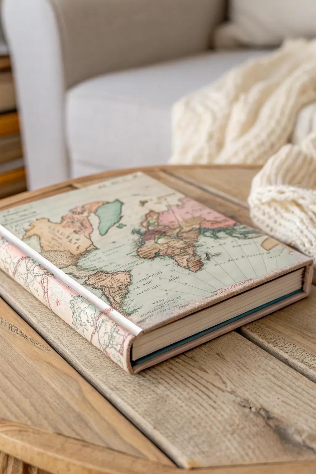 Discover the charm of vintage map book covers—where nostalgia meets elegance in every detail.