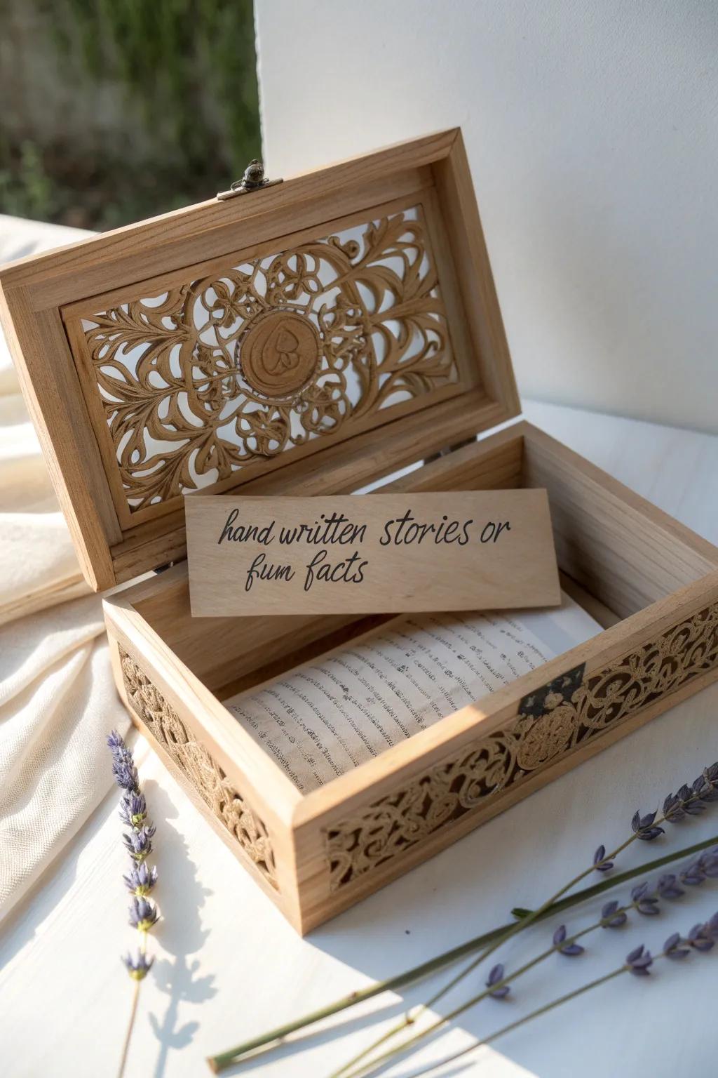 Unveil stories within: a minimalist box design that tells tales.