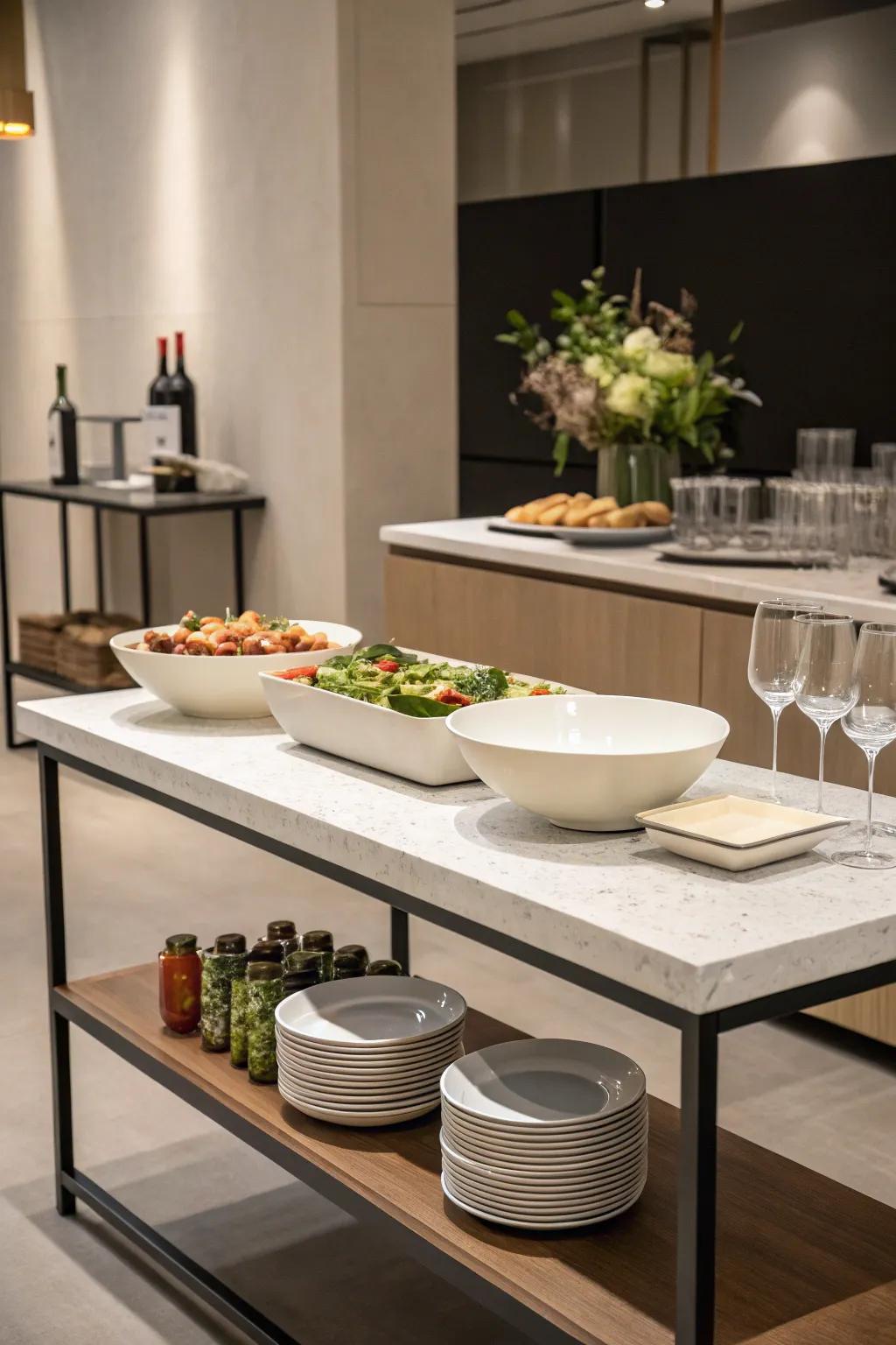 A minimalist setup highlights the food's beauty.
