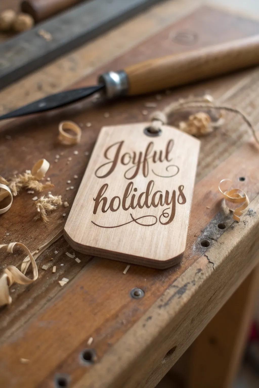 Add a handcrafted touch to your gifts with these exquisite wooden tags.