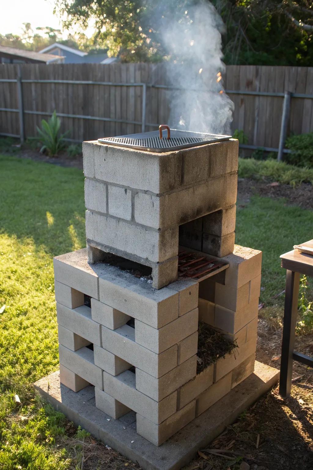 Craft your own culinary masterpiece with this cost-effective cinder block smoker.