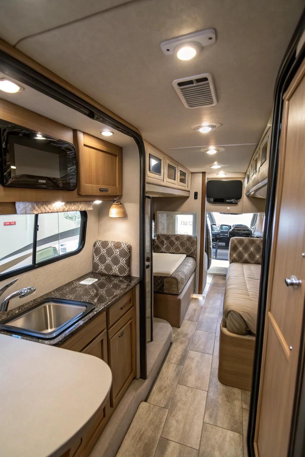 Mirrors can make your RV feel larger and brighter.