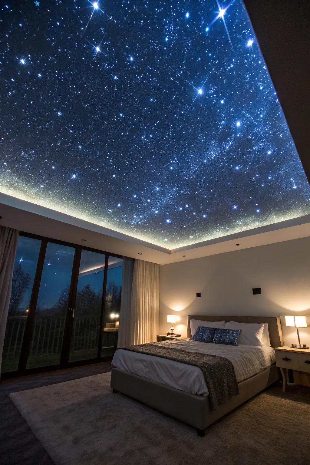 Ceiling murals offer a dramatic touch.
