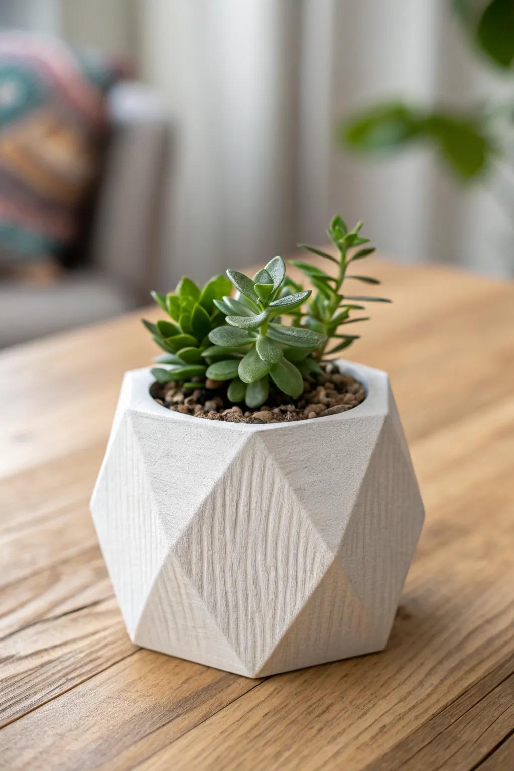 Elevate your greenery with sustainable elegance: A minimalist 3D-printed planter for the eco-conscious.