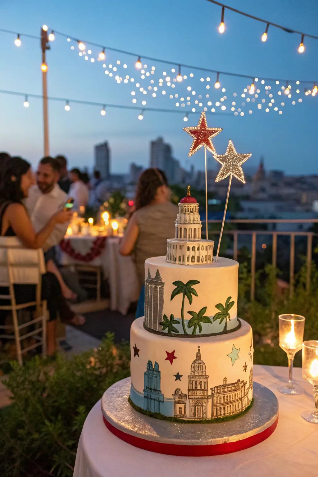 A cake that echoes the charm of Havana's rooftops.