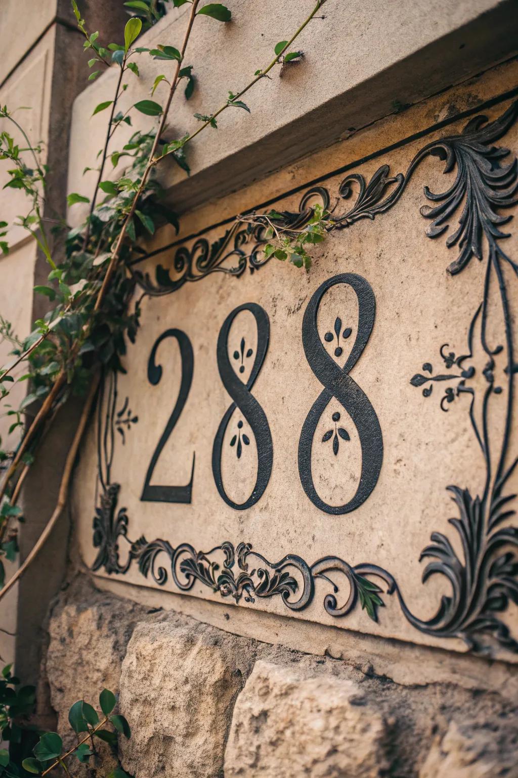Embrace timeless elegance with vintage-inspired curb numbers that whisper history at your doorstep.