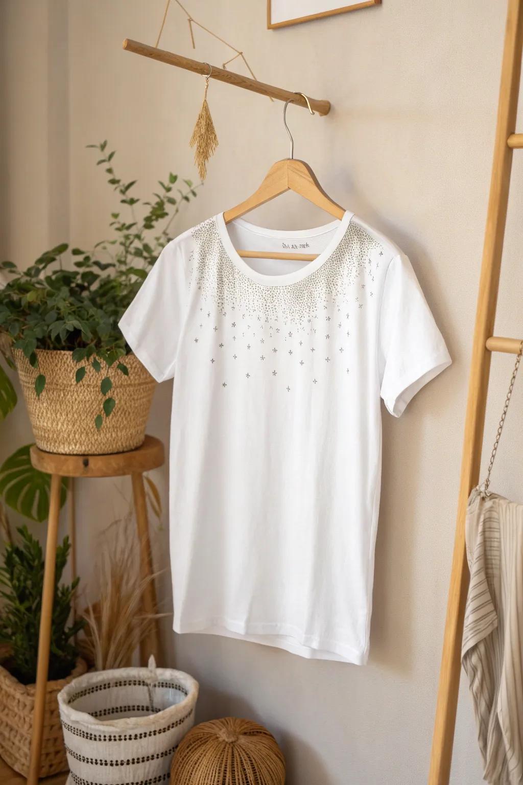 Discover the art of transformation with our interactive t-shirt designs, where simplicity meets playful elegance.