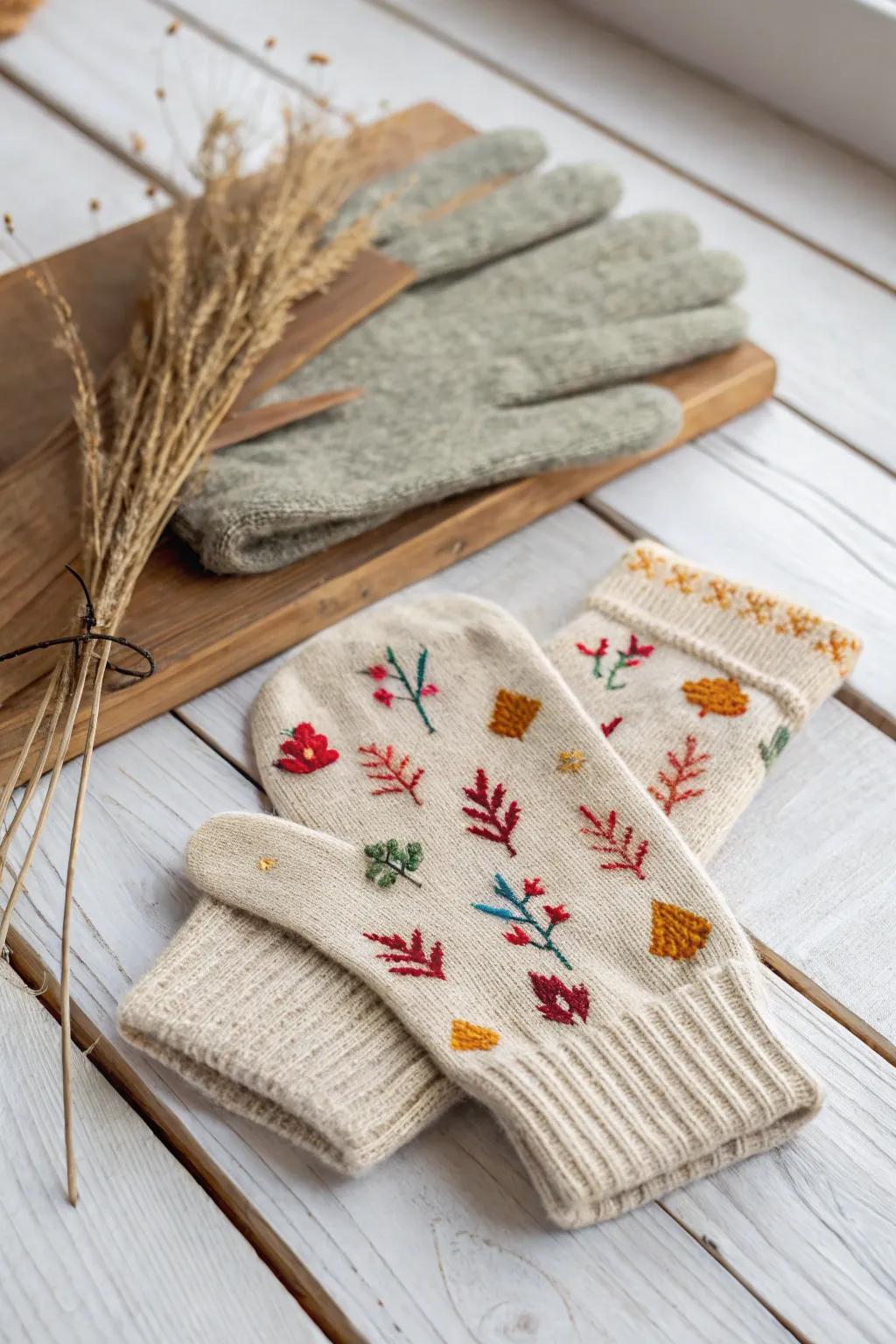 Elevate your scarecrow look with these charmingly crafted gloves and socks—perfect for adding a touch of rustic realism.