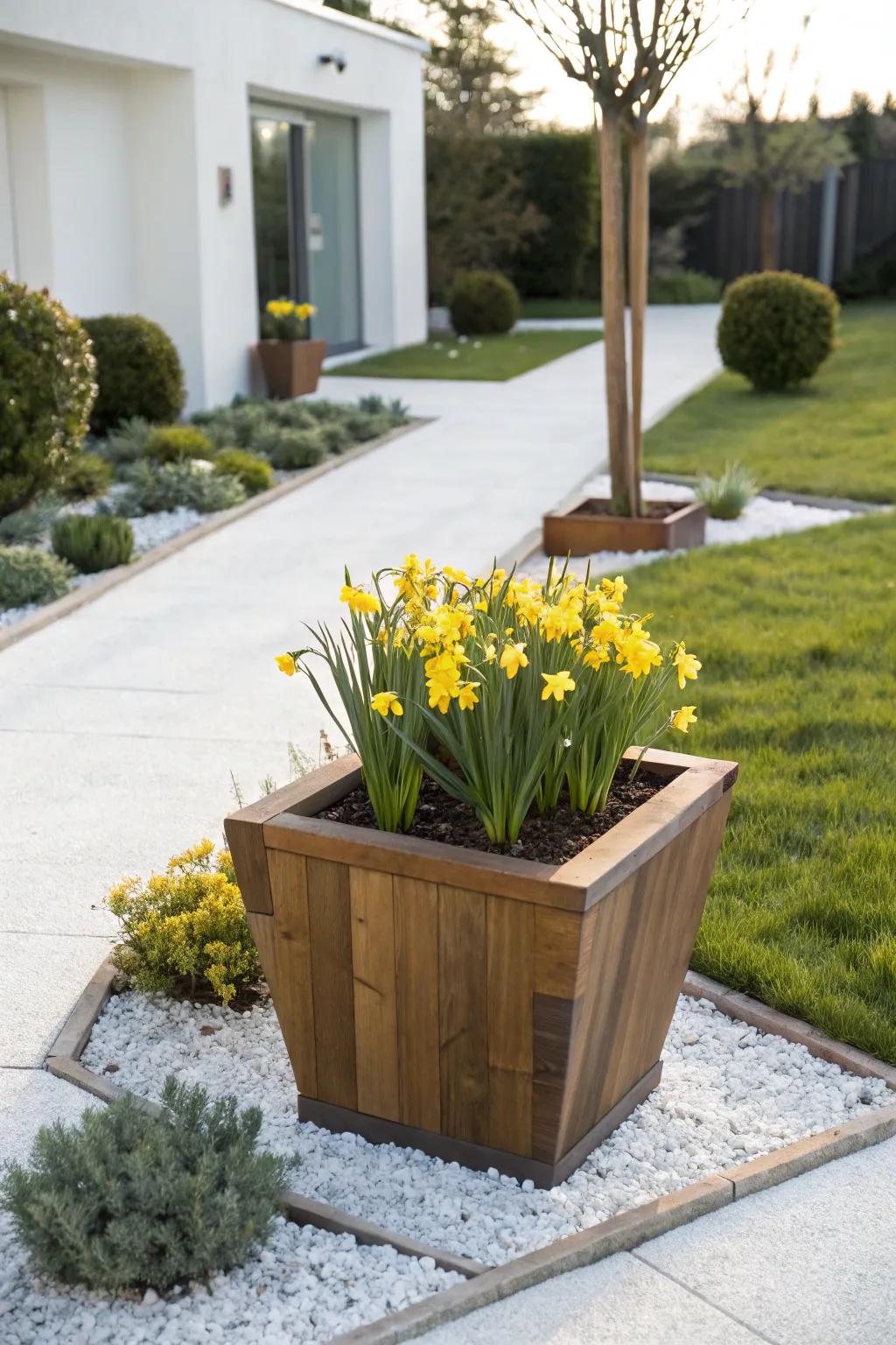 Create a warm welcome with a stunning daffodil focal point in your front yard.