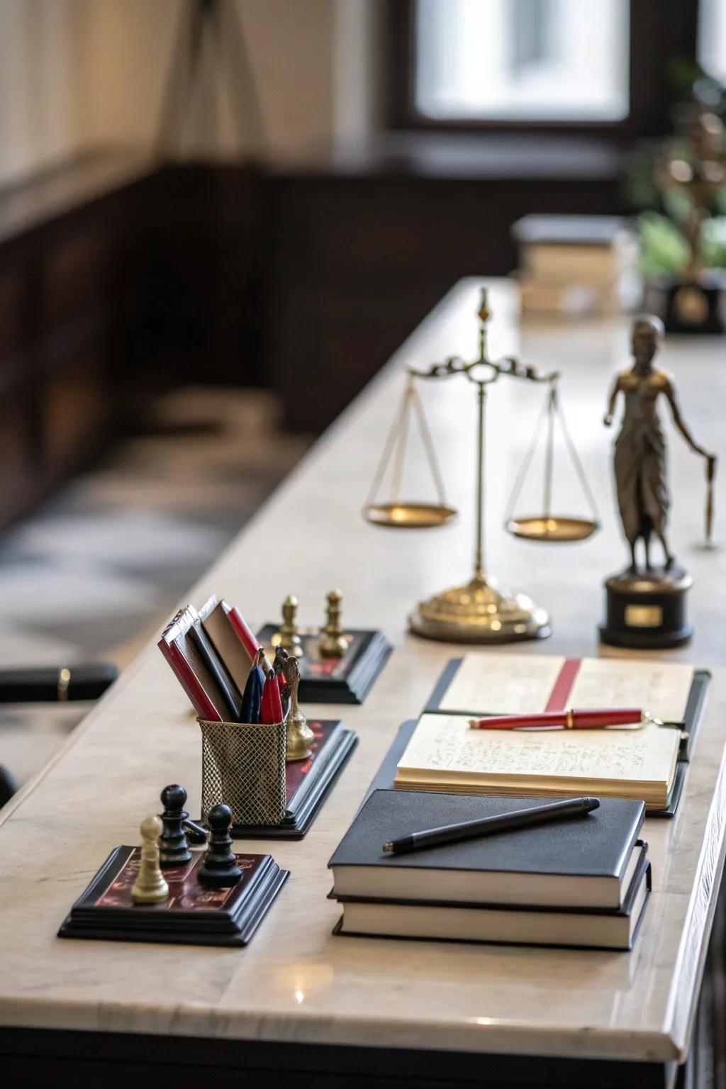Achieve balance with a symmetrical desk layout.