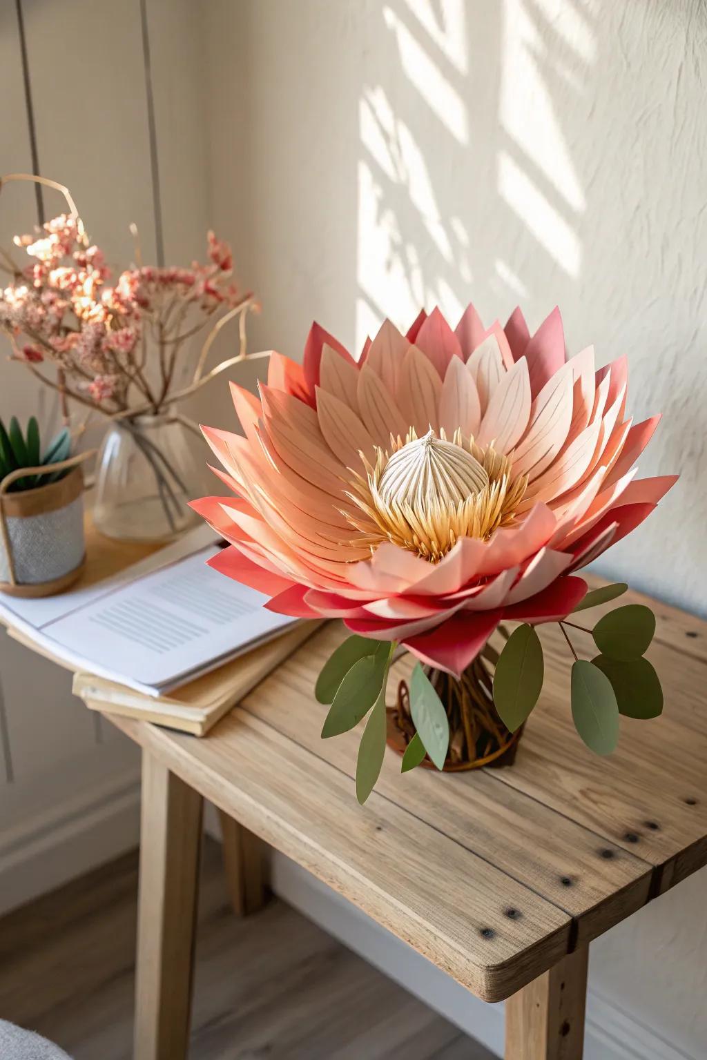 Celebrate creativity with a stunning paper flower centerpiece, perfect for a chic 50th birthday bash!