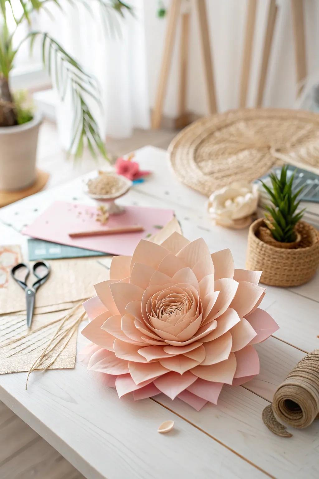 Craft your own beauty: Handmade paper flowers for a charming baby shower touch.