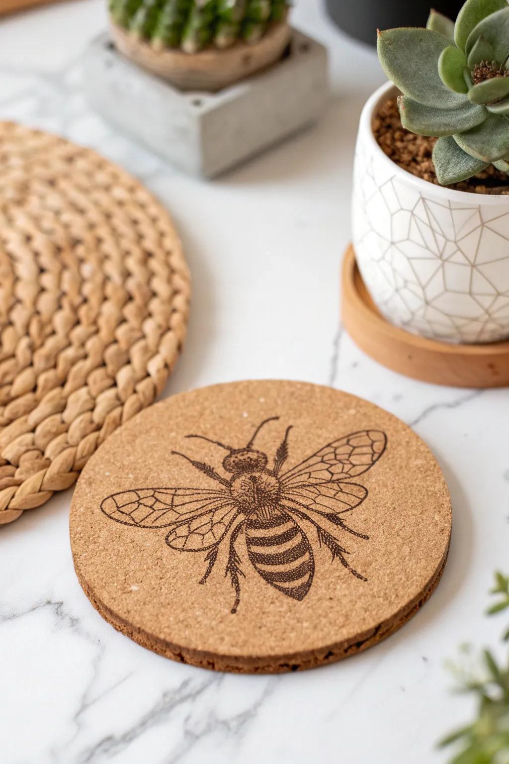Add a buzz of charm to your table with these handcrafted bee coasters!