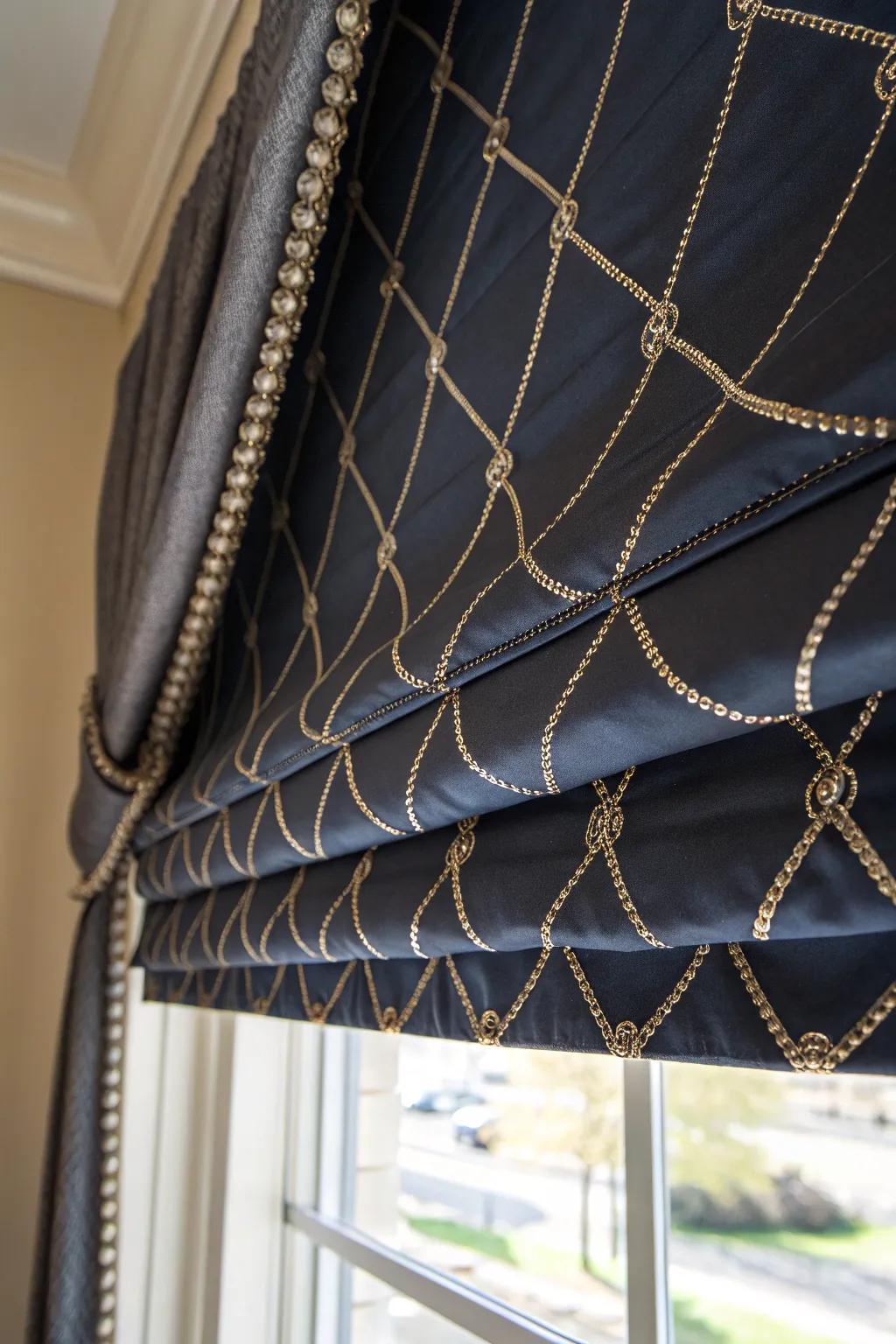 Elevate your space with handcrafted Roman shades that offer both style and functionality.