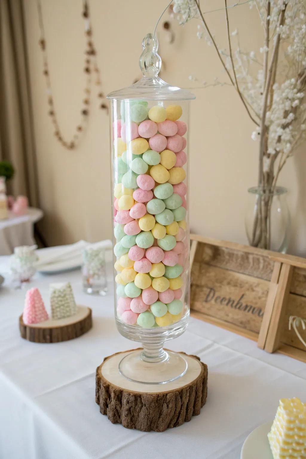 Elevate your candy buffet with stunning, minimalist candy towers that blend Scandinavian elegance with a touch of boho charm.