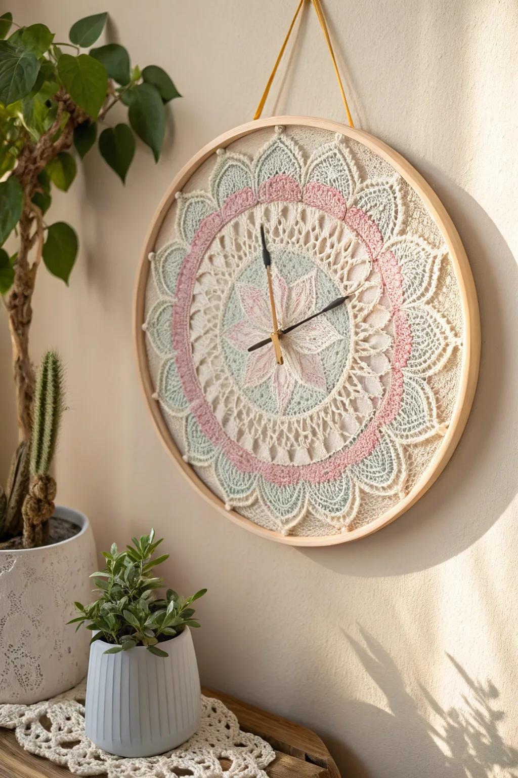 Embrace the art of time with this handcrafted crochet clock, where simplicity meets boho elegance.