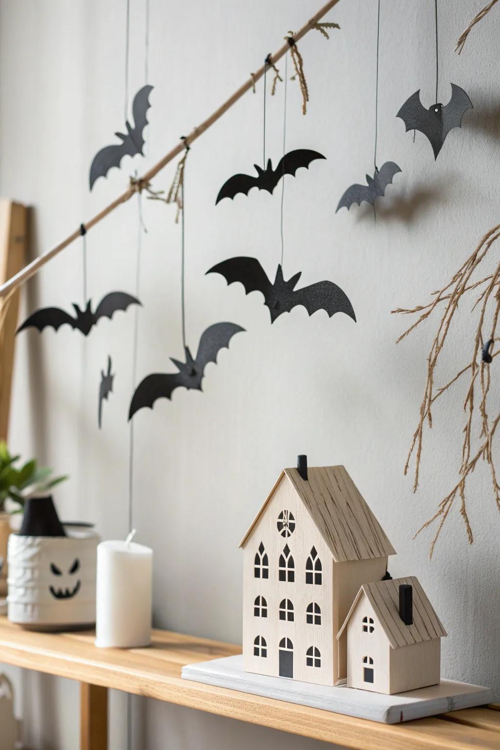 Elevate your Halloween decor with these charming, handcrafted batty additions for a whimsical touch.