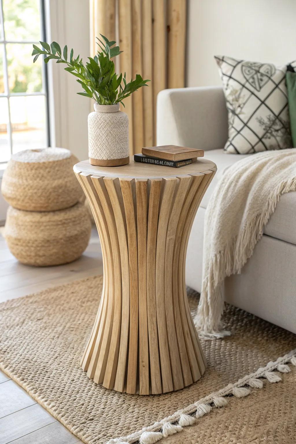Elevate your space with the chic charm of a fluted side table, where craftsmanship meets minimalist elegance.