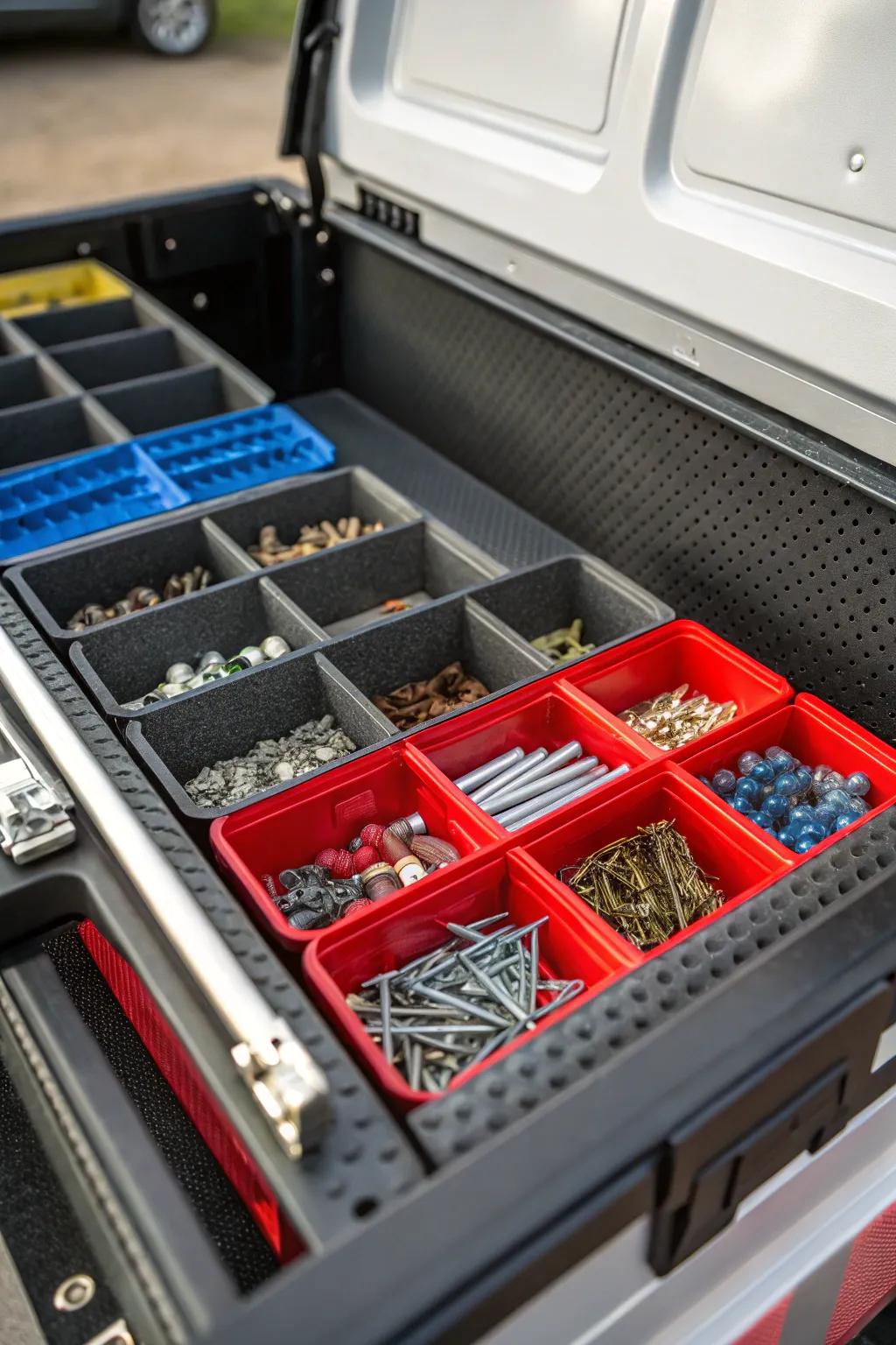 Elevate your truck tool box game with these DIY small parts bins—organization meets style!