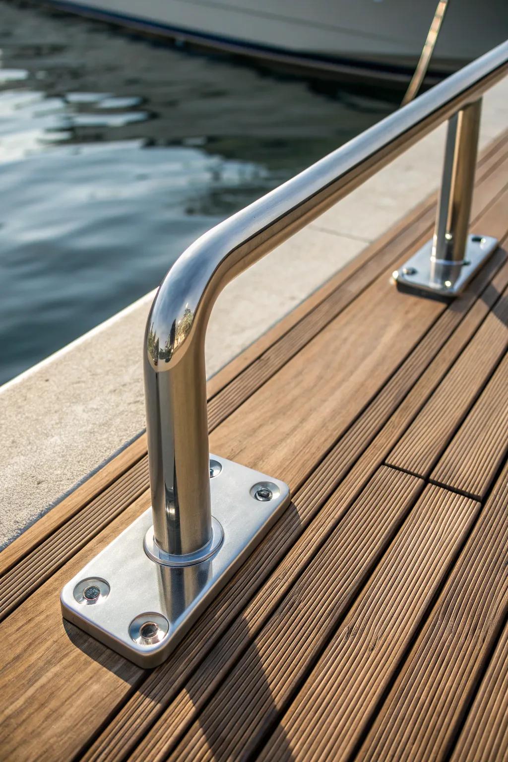 Elevate your dock with the elegance of stainless steel mounting—where modern design meets craftsmanship.