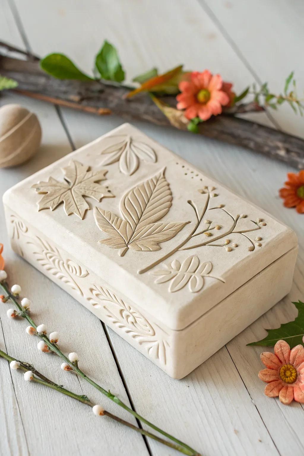 Celebrate the seasons with a beautifully crafted clay slab box, where natural beauty meets minimalist design.