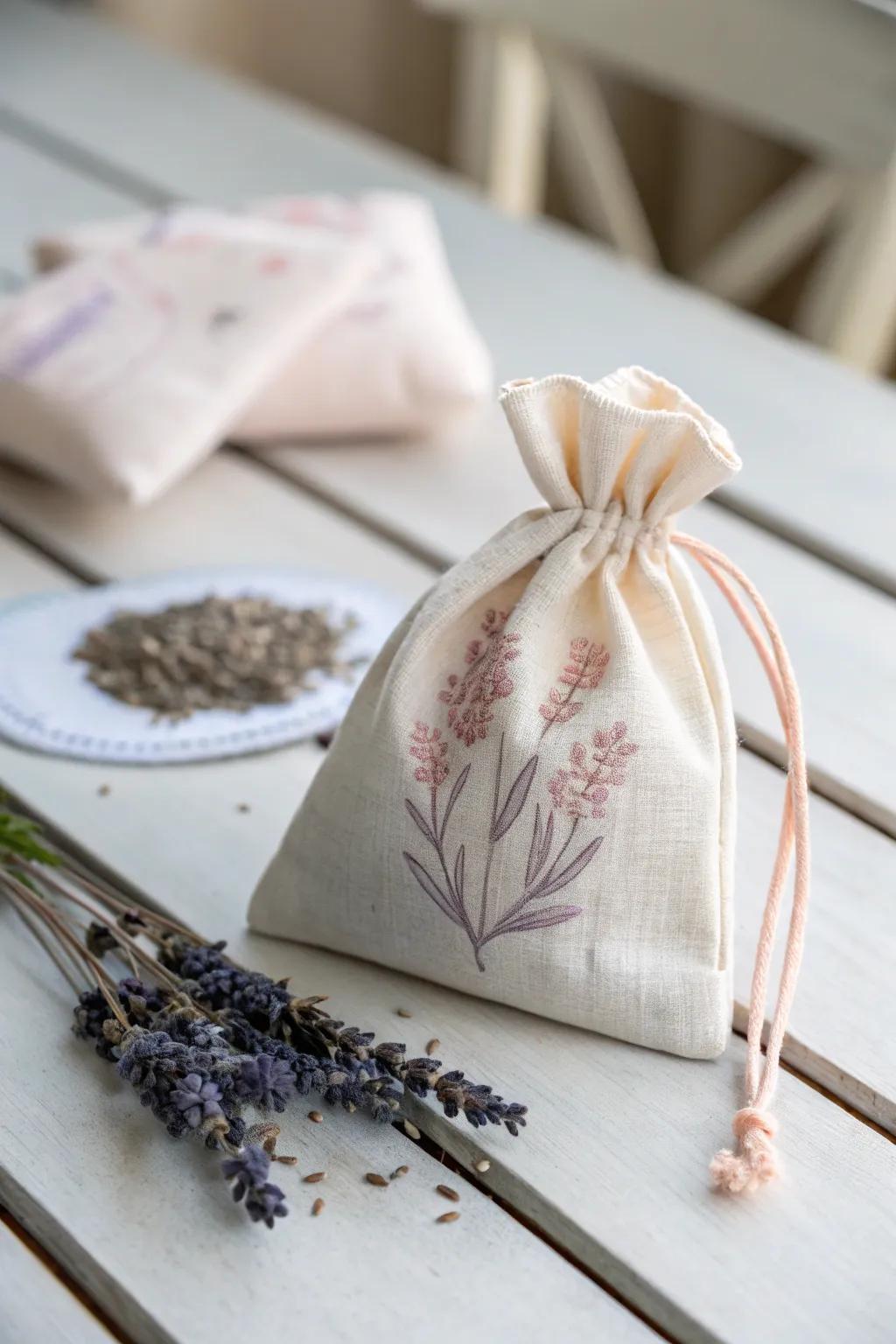 Craft a touch of tranquility with handmade scented sachets—simple elegance for everyday calm.