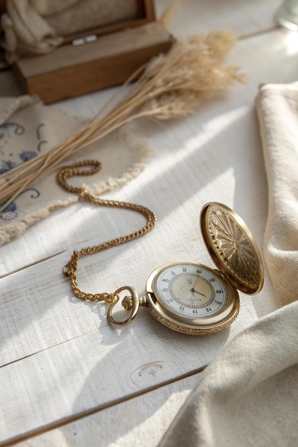 Uncover the timeless whispers of history with a secret engraved pocket watch.