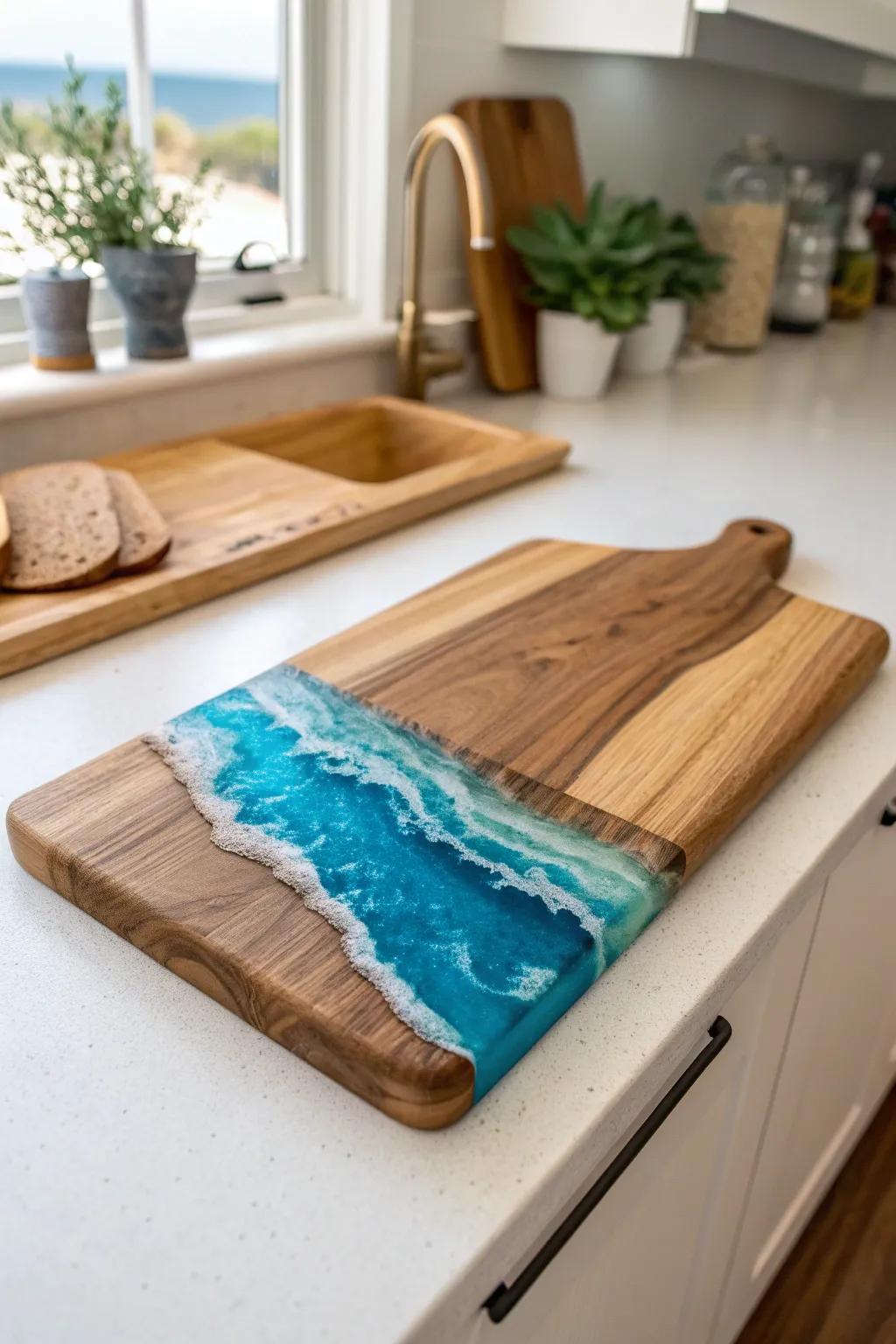 Transform your kitchen with the elegance of epoxy artistry—where craftsmanship meets natural beauty.