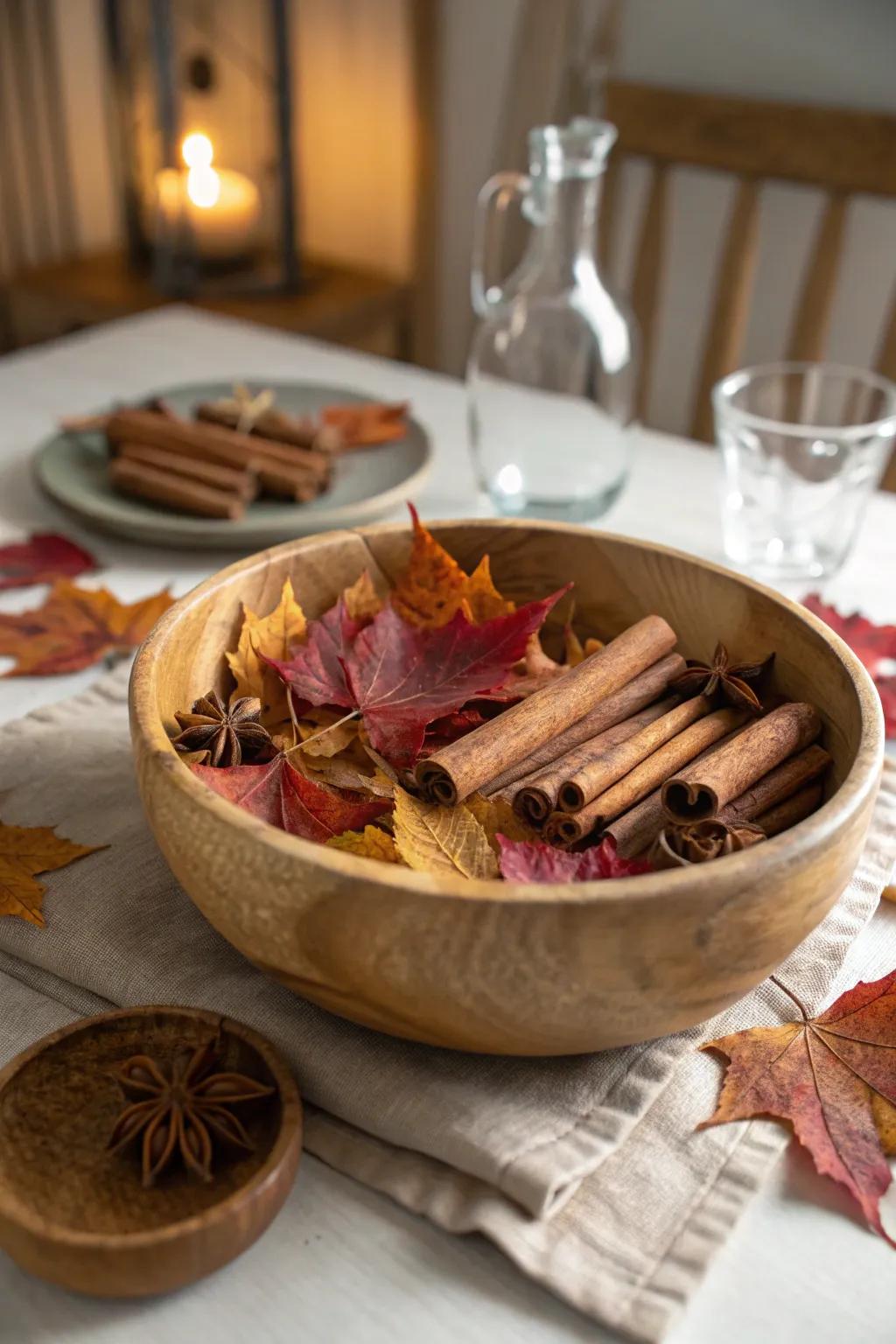 Cinnamon sticks add a warm, spicy aroma