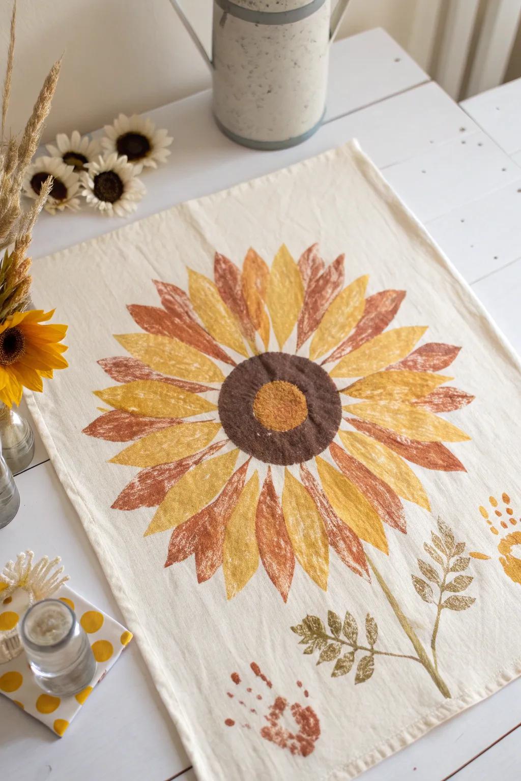 Capture the essence of fall with this charming handprint sunflower art—where Scandinavian minimalism meets Boho warmth.