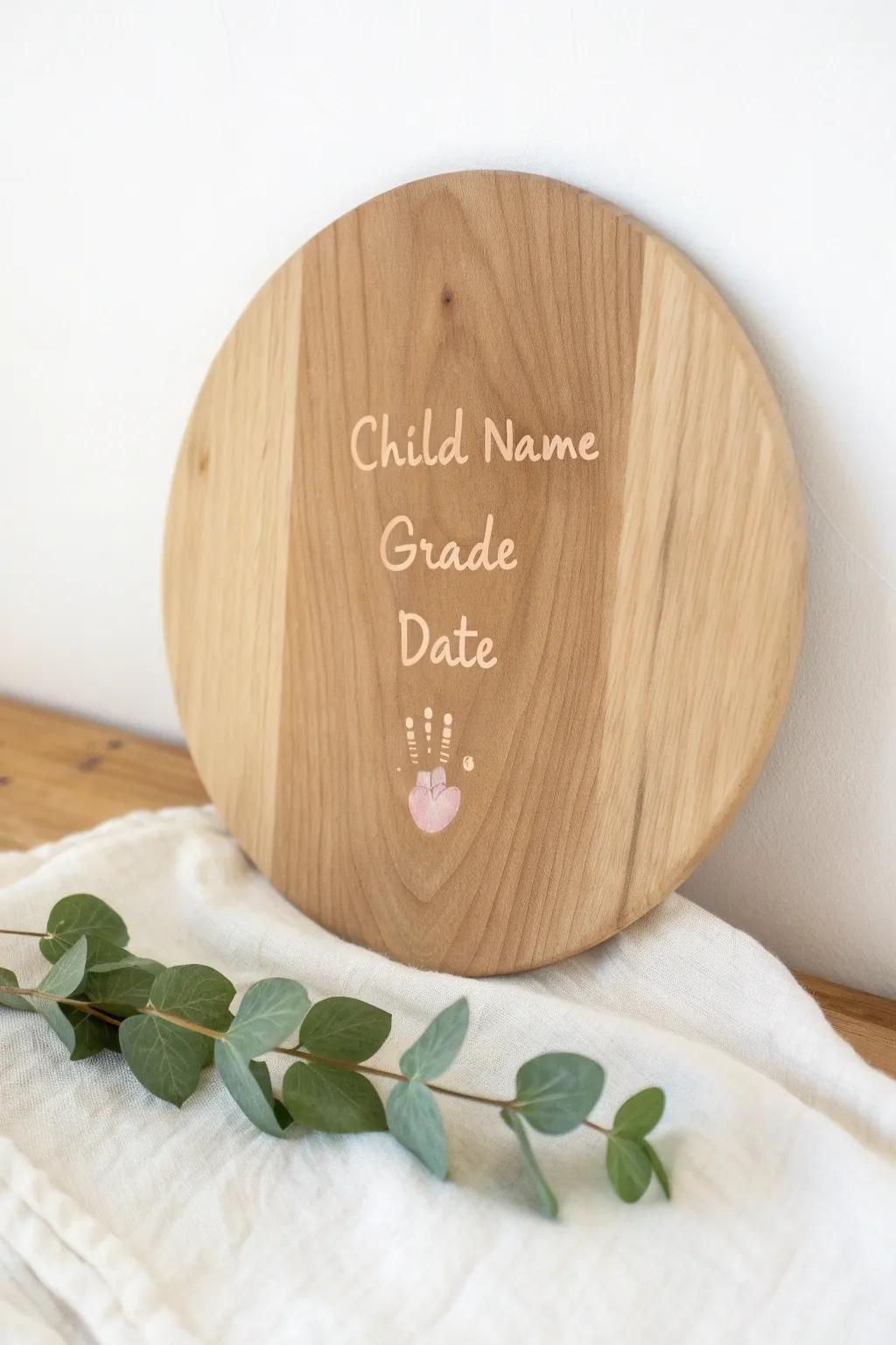 Capture the magic of their first day with a handcrafted handprint keepsake. A beautiful blend of simplicity and nostalgia.