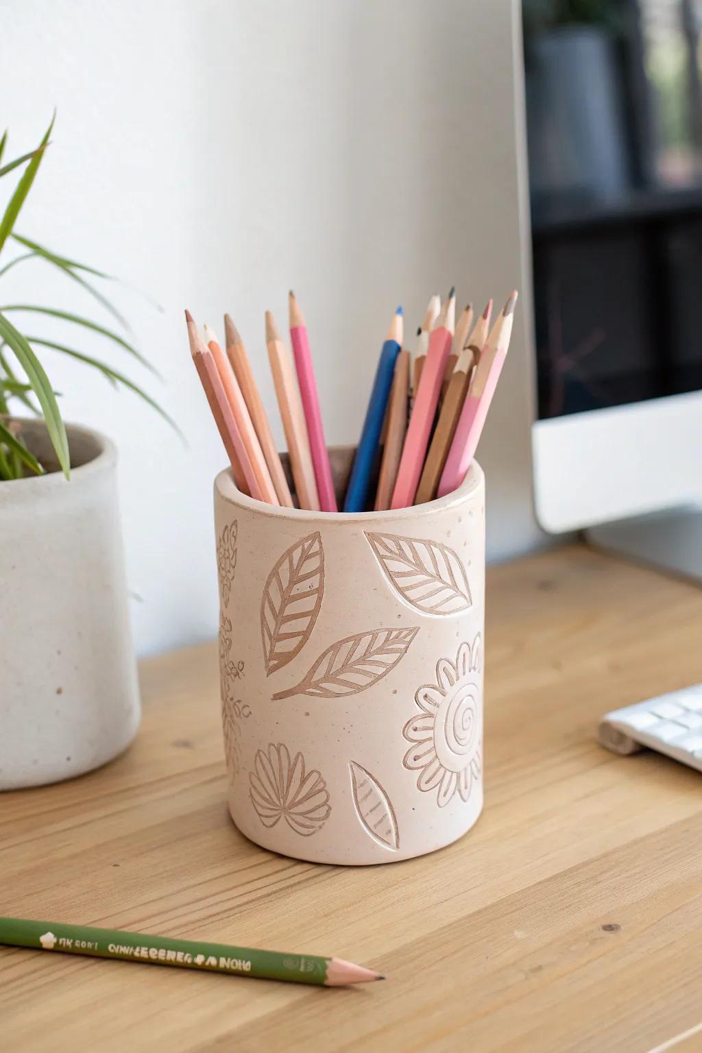 Elevate your desk with a touch of artistry and simplicity. 🌿✨ #ClayCraft #ScandiBoho