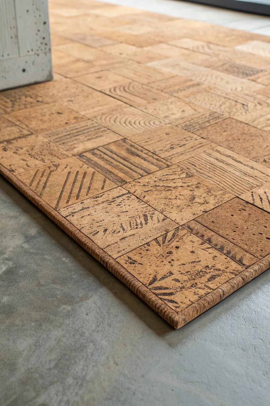 Step onto the rustic charm of cork flooring – where comfort meets craftsmanship.