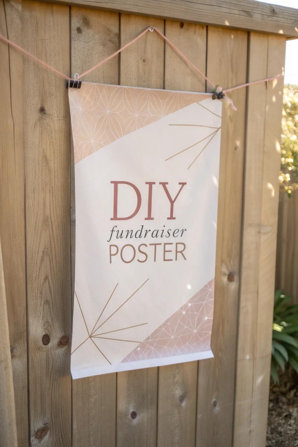 Elevate your fundraiser with minimalist elegance: simplicity meets sophistication in this handcrafted poster design.