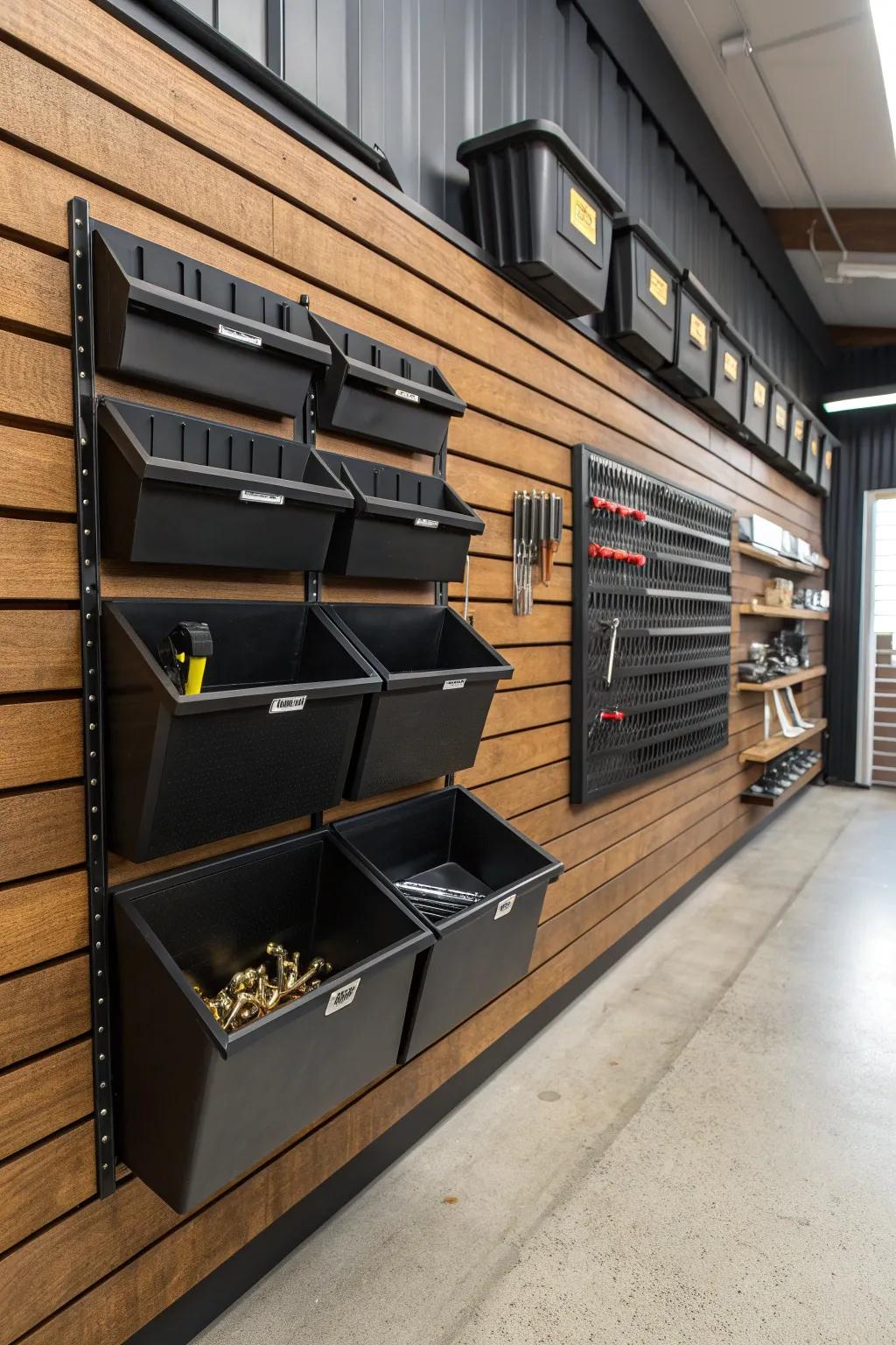 Elevate your garage organization with stylish tilt-out storage bins that combine functionality with craftsmanship.