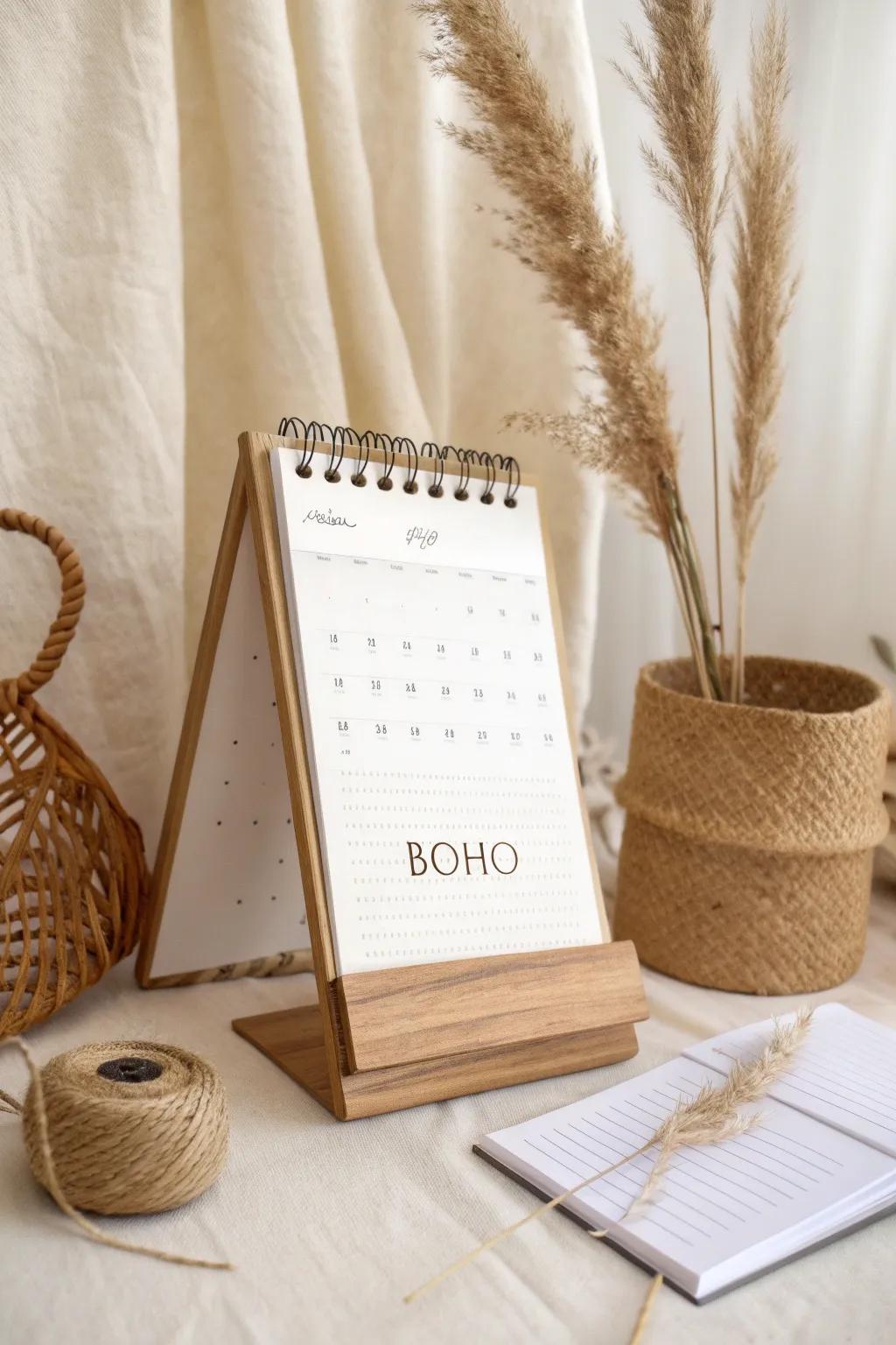 Stay on track with this elegant calendar flip chart—where craftsmanship meets simplicity.