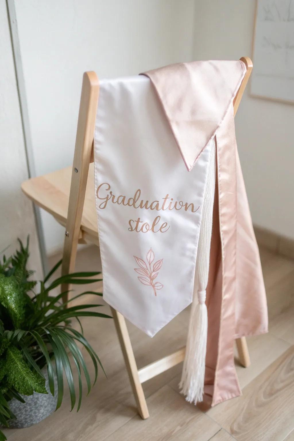 Wrap yourself in love and inspiration on your special day with a personalized graduation stole.
